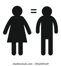 Equal gender rights icon. Simple illustration of Equal gender rights vector icon for web design isolated on white background