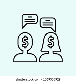 equal, genders, people, speech bubble icon. Element of Feminism for mobile concept and web apps icon. Outline, thin line icon for website design and development, app 