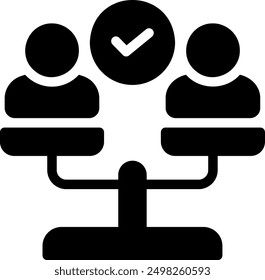 equal glyph icon illustration vector