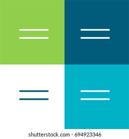 Equal green and blue material color minimal icon or logo design