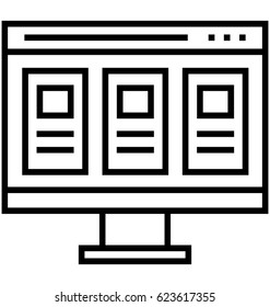 Equal Height Columns Vector Icon