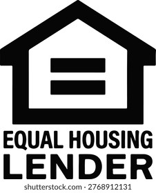 Icono de la casa del prestamista de la vivienda igual Ilustración del símbolo del Vector en negrita en blanco y negro