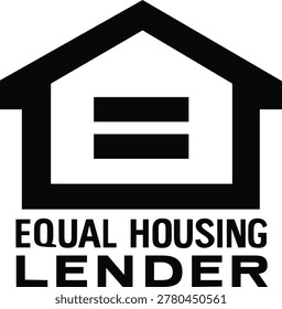 Equal Housing Lender Official Compliance Symbol Indicating Fair Lending Practices and Non Discriminatory Mortgage Services for Regulated Financial Institutions