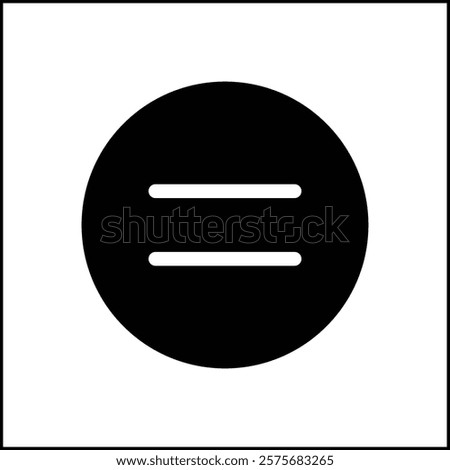 Equal Icon black icon in circle .Equal icon vector illustration.