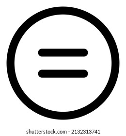 equal icon with black color