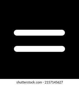 Equal icon or equasion math icon on Black 