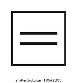 Equal Icon, Flat Illustration Of Equal, Equal Sign Symbol – Vector