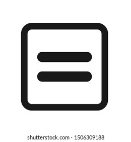Equal Icon, Flat Illustration Of Equal – Vector
