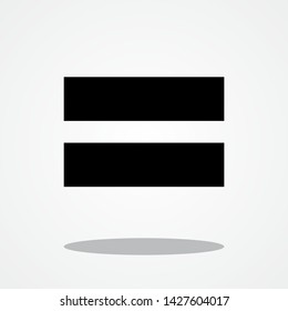 Equal Icon with Gray Shadow