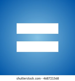 Equal Icon on blue color