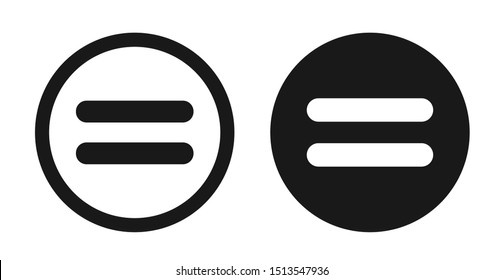 Equal Icon Set, Flat Illustration Of Equal, Vector Icon, Equal Sign Symbol – Vector