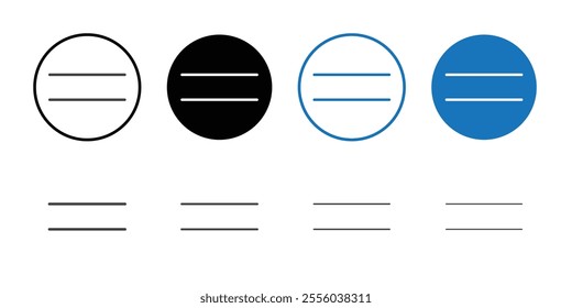 Equal icon Thin outline art symbol
