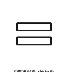 Equal icon Vector set outline