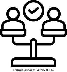 Vector de ilustración de icono de línea igual