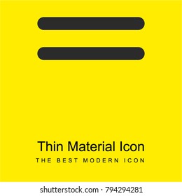 Equal mathematical sign bright yellow material minimal icon or logo design