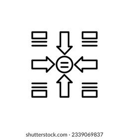 Equal Merge Chart line icon. illustration graphic of Equal Merge Chart.