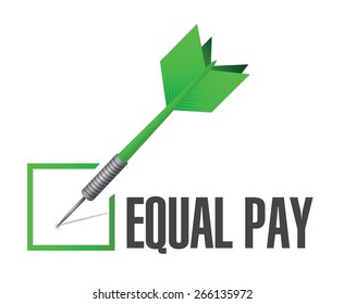 equal pay check dart sign illustration design over white