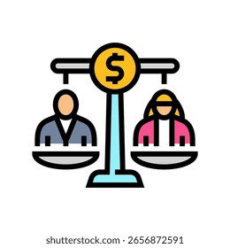 ícone de cor de pagamento igual vetor. sinal de pagamento igual. ilustração de símbolo isolado