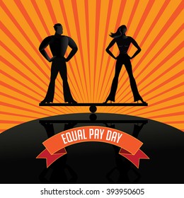 Equal Pay Day Design. EPS 10 Vector.