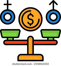 Equal Pay Filled Style Icon Design