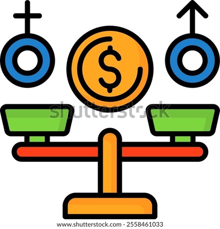 Equal Pay Filled Style Icon Design
