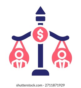 Ilustración vectorial de estilo de relleno de color de icono de igualdad de pago