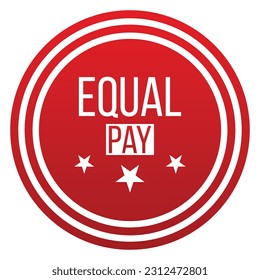 Equal pay message on ribbon banner. Vector illustration.