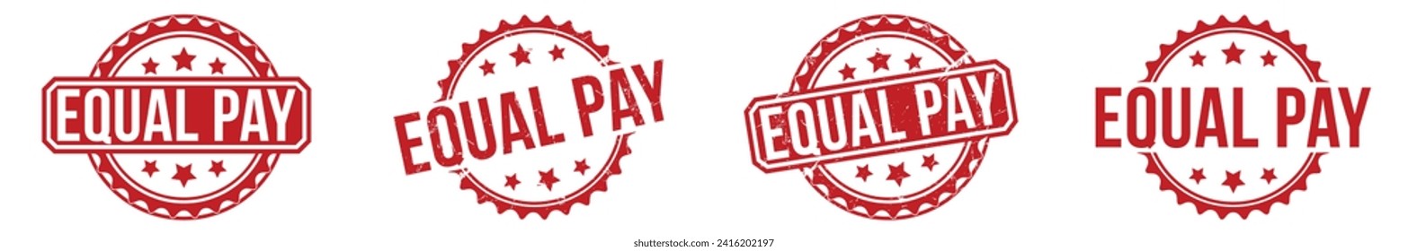 equal pay Red Rubber Stamp vector design.