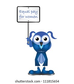 Equal pay for women message isolated on white background