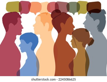 Equal rights for all races and protests. Communication concept. Vector Illustration. People from diverse backgrounds communicating and sharing ideas and information on social networks.