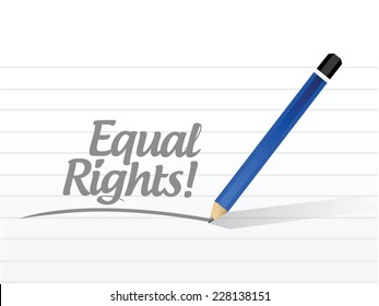 equal rights sign message illustration design over a white background