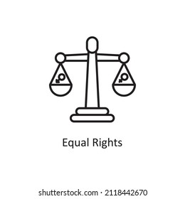 Ilustración de diseño de iconos de esquema del vector de derechos iguales. Símbolo de mejoras en el hogar sobre el fondo blanco Archivo EPS 10