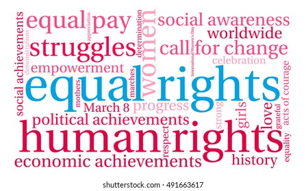 Equal Rights word cloud on a white background. 
