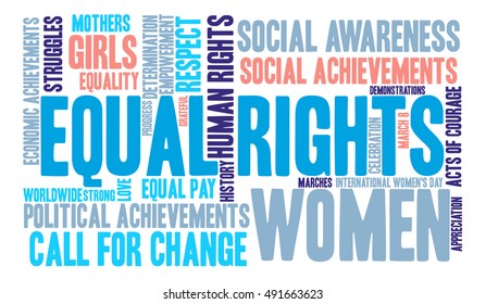 Equal Rights word cloud on a white background. 