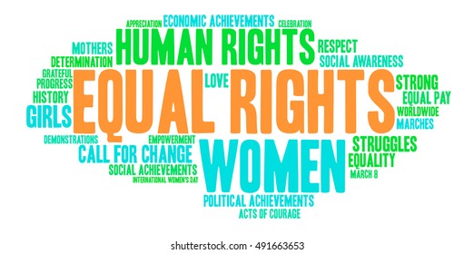 Equal Rights word cloud on a white background. 