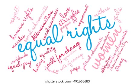 Equal Rights word cloud on a white background. 