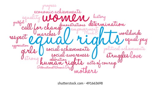 Equal Rights word cloud on a white background. 