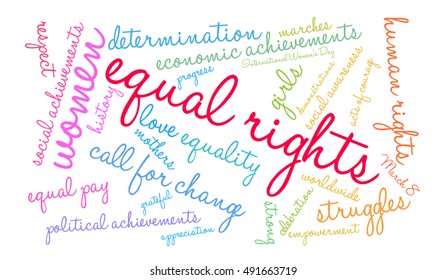 Equal Rights word cloud on a white background. 