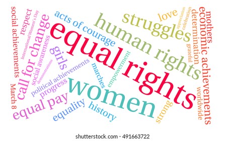 Equal Rights word cloud on a white background. 