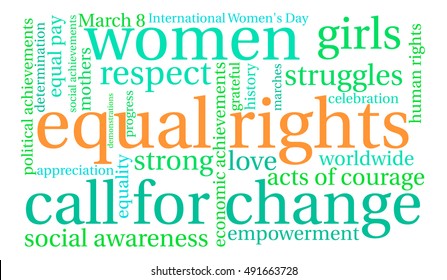 Equal Rights word cloud on a white background. 