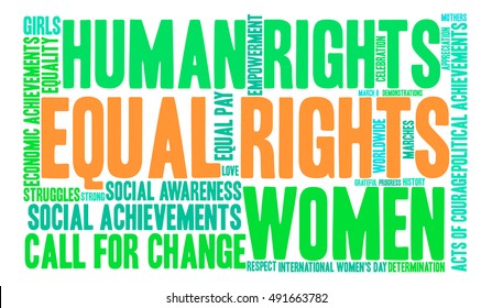 Equal Rights word cloud on a white background. 