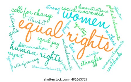 Equal Rights word cloud on a white background. 