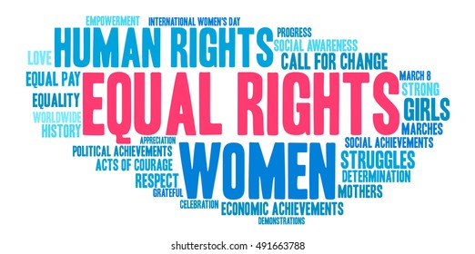 Equal Rights word cloud on a white background. 