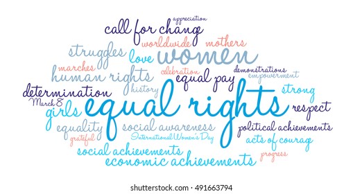 Equal Rights word cloud on a white background. 