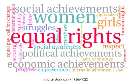 Equal Rights word cloud on a white background. 