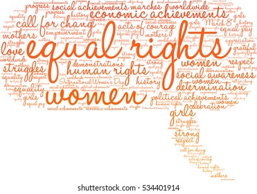 Equal Rights word cloud on a white background.   