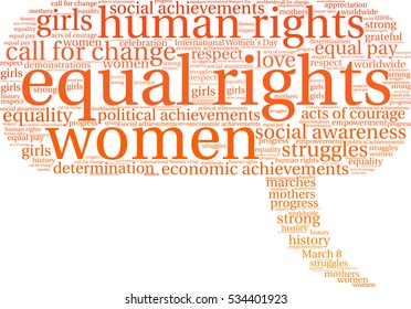 Equal Rights word cloud on a white background.   
