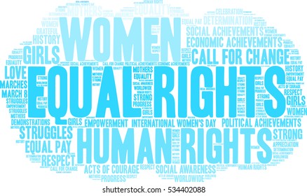 Equal Rights word cloud on a white background.   