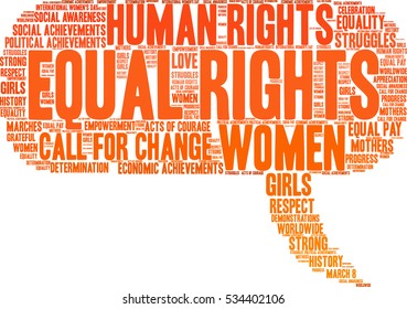 Equal Rights word cloud on a white background.   