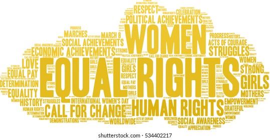 Equal Rights word cloud on a white background.   